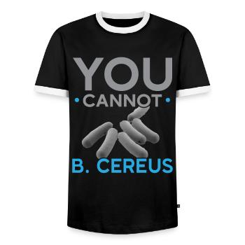 You can't B. Cereus Biologist Science Bio - Men's Ringer Shirt - black/white - Front - AI Model Female 172 light (172cm) & AI Model Male 178 light (178cm)