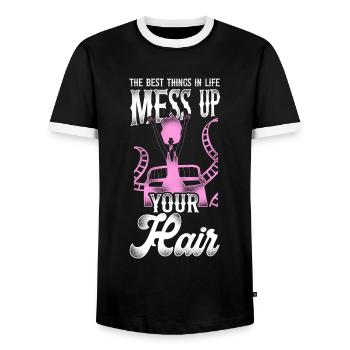 Roller Coaster Girl Vintage Le - T-shirt contrasté Homme - noir/blanc - Devant - AI Model Female 172 light (172cm) & AI Model Male 178 light (178cm)