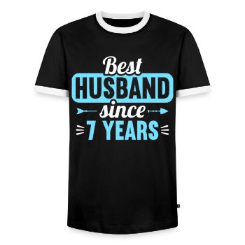Best Husband Since 7 Years 7th Wedding Day - Männer Kontrast-T-Shirt - Schwarz/Weiß - Vorne - AI Model Female 172 light (172cm) & AI Model Male 178 light (178cm)