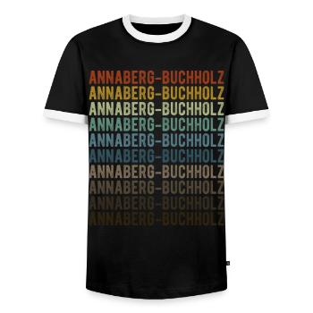 Annaberg-Buchholz Stadt Retro Vintage - Männer Kontrast-T-Shirt - Schwarz/Weiß - Vorne - AI Model Female 172 light (172cm) & AI Model Male 178 light (178cm)