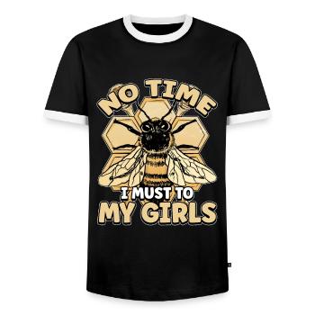 Keine Zeit Ich Muss Zu Meinen Mädels Bienen Imker - Männer Kontrast-T-Shirt - Schwarz/Weiß - Vorne - AI Model Female 172 light (172cm) & AI Model Male 178 light (178cm)