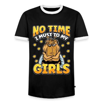 No time I have to go to my girls bee beekeeper - Men's Ringer Shirt - black/white - Front - AI Model Female 172 light (172cm) & AI Model Male 178 light (178cm)