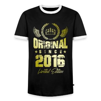 Édition limitée 2016 - T-shirt contrasté Homme - noir/blanc - Devant - AI Model Female 172 light (172cm) & AI Model Male 178 light (178cm)