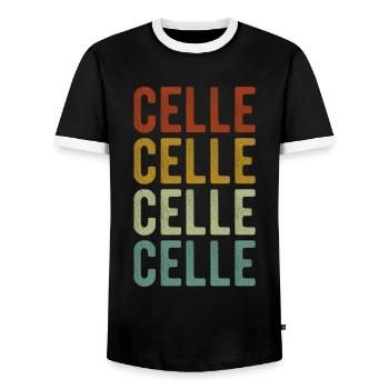 Celle Stadt Retro Vintage - Männer Kontrast-T-Shirt - Schwarz/Weiß - Vorne - AI Model Female 172 light (172cm) & AI Model Male 178 light (178cm)