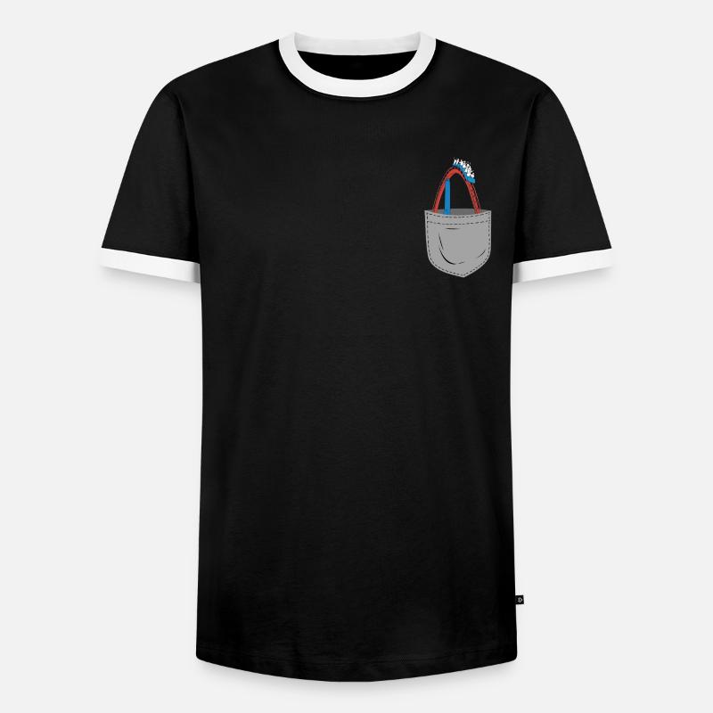 Roller Coaster Pocket - Männer Kontrast-T-Shirt - Schwarz/Weiß