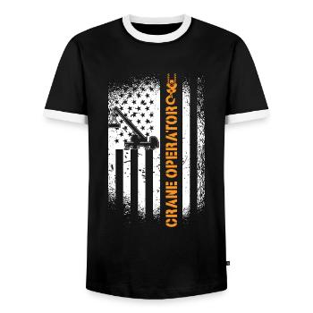 Grutier Ouvrier de la construction Grutier Cadeau de travail - T-shirt contrasté Homme - noir/blanc - Devant - AI Model Female 172 light (172cm) & AI Model Male 178 light (178cm)