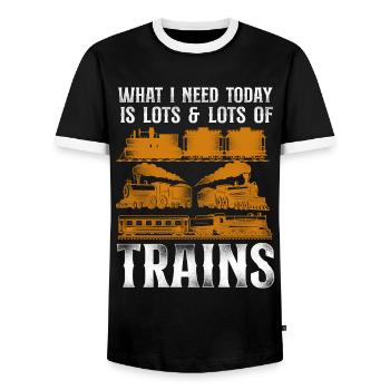 Steam Train Driver Trainspotting - Männer Kontrast-T-Shirt - Schwarz/Weiß - Vorne - AI Model Female 172 light (172cm) & AI Model Male 178 light (178cm)