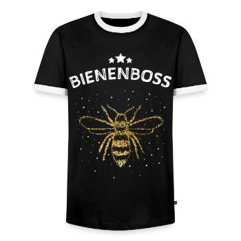 Bienenboss Bienen Honigbiene Imkerei Bienenzucht - Männer Kontrast-T-Shirt - Schwarz/Weiß - Vorne - AI Model Female 172 light (172cm) & AI Model Male 178 light (178cm)