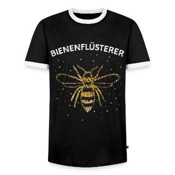 Bienenflüsterer Honigbiene Imkerei Bienenzucht - Männer Kontrast-T-Shirt - Schwarz/Weiß - Vorne - AI Model Female 172 light (172cm) & AI Model Male 178 light (178cm)