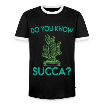 Kennen Sie Succa Grünpflanze Kakteenliebhaber - Männer Kontrast-T-Shirt - Schwarz/Weiß - Vorne - AI Model Female 172 light (172cm) & AI Model Male 178 light (178cm)