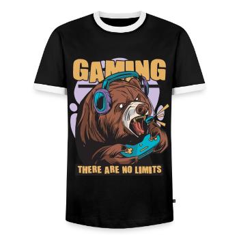Jeu Il n’y a pas de limites Nerd Gamer Jeu vidéo - T-shirt contrasté Homme - noir/blanc - Devant - AI Model Female 172 light (172cm) & AI Model Male 178 light (178cm)