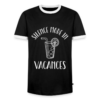 silence mode in vacancy. - Men's Ringer Shirt - black/white - Front - AI Model Female 172 light (172cm) & AI Model Male 178 light (178cm)