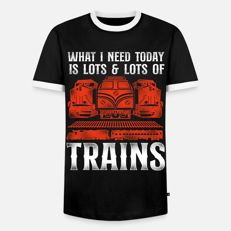 Freight Diesel Train Driver - Men's Ringer Shirt - black/white