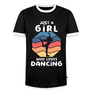 Danseur dansant Tanzverein Tanzclub - T-shirt contrasté Homme - noir/blanc - Devant - AI Model Female 172 light (172cm) & AI Model Male 178 light (178cm)