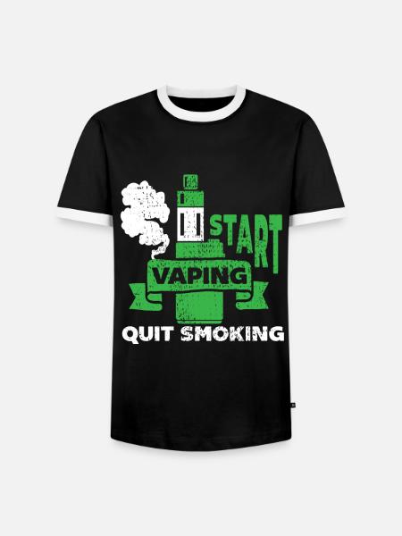 E-Zigarette E-Shisha Dampf Liquid - Männer Kontrast-T-Shirt - Schwarz/Weiß