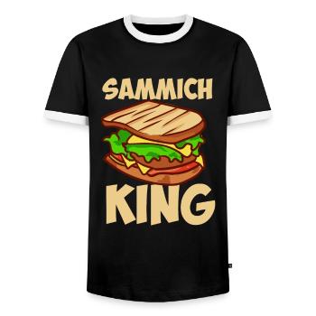 Sammich King Sandwich - T-shirt contrasté Homme - noir/blanc - Devant - AI Model Female 172 light (172cm) & AI Model Male 178 light (178cm)