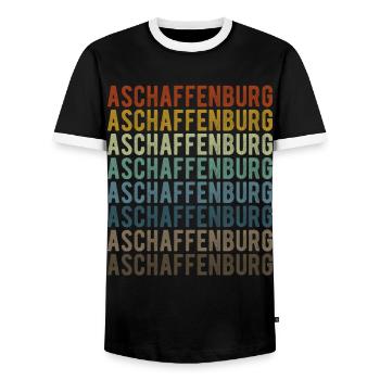 Aschaffenburg City Retro Vintage - T-shirt contrasté Homme - noir/blanc - Devant - AI Model Female 172 light (172cm) & AI Model Male 178 light (178cm)