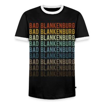 Bad Blankenburg Stadt Retro Vintage - Männer Kontrast-T-Shirt - Schwarz/Weiß - Vorne - AI Model Female 172 light (172cm) & AI Model Male 178 light (178cm)