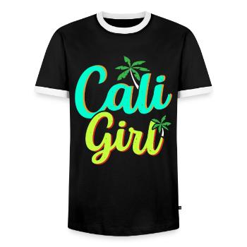 Cali Girl États-Unis État d’Amérique Californie californienne - T-shirt contrasté Homme - noir/blanc - Devant - AI Model Female 172 light (172cm) & AI Model Male 178 light (178cm)