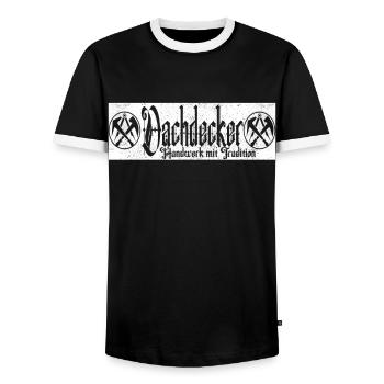 Dachdeckermeister Dachdecker Handwerk Tradition - Männer Kontrast-T-Shirt - Schwarz/Weiß - Vorne - AI Model Female 172 light (172cm) & AI Model Male 178 light (178cm)