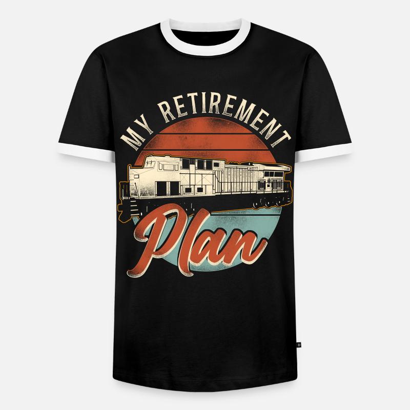 Freight Diesel Train Driver - Men's Ringer Shirt - black/white