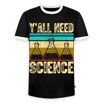 Wissenschaftler Chemiker Physiker Physik Geschenk - Männer Kontrast-T-Shirt - Schwarz/Weiß - Vorne - AI Model Female 172 light (172cm) & AI Model Male 178 light (178cm)