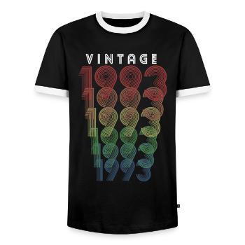 Vintage 1993 Year of birth 1993 Vintage Birthday - Men's Ringer Shirt - black/white - Front - AI Model Female 172 light (172cm) & AI Model Male 178 light (178cm)