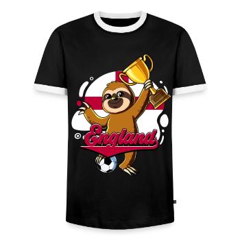 England Fußball - Männer Kontrast-T-Shirt - Schwarz/Weiß - Vorne - AI Model Female 172 light (172cm) & AI Model Male 178 light (178cm)