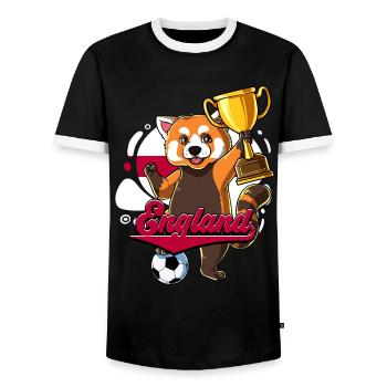 England Fußball - Männer Kontrast-T-Shirt - Schwarz/Weiß - Vorne - AI Model Female 172 light (172cm) & AI Model Male 178 light (178cm)