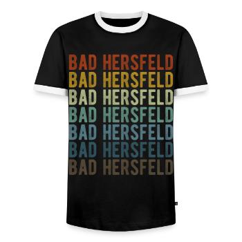 Bad Hersfeld Stadt Retro Vintage - Männer Kontrast-T-Shirt - Schwarz/Weiß - Vorne - AI Model Female 172 light (172cm) & AI Model Male 178 light (178cm)