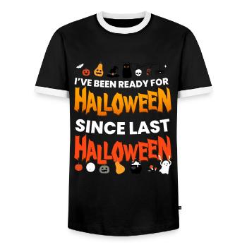 Ive était prêt pour Halloween - T-shirt contrasté Homme - noir/blanc - Devant - AI Model Female 172 light (172cm) & AI Model Male 178 light (178cm)