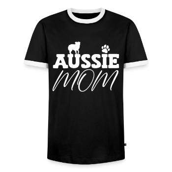 Australischer Schäferhund Hundebesitzer Geschenk - Männer Kontrast-T-Shirt - Schwarz/Weiß - Vorne - AI Model Female 172 light (172cm) & AI Model Male 178 light (178cm)