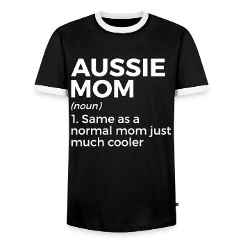 Australischer Schäferhund Hundebesitzer Geschenk - Männer Kontrast-T-Shirt - Schwarz/Weiß - Vorne - AI Model Female 172 light (172cm) & AI Model Male 178 light (178cm)