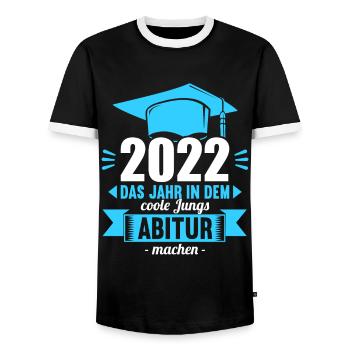 Abitur Gymnasium Damen und Herren Abi 2022 - Männer Kontrast-T-Shirt - Schwarz/Weiß - Vorne - AI Model Female 172 light (172cm) & AI Model Male 178 light (178cm)
