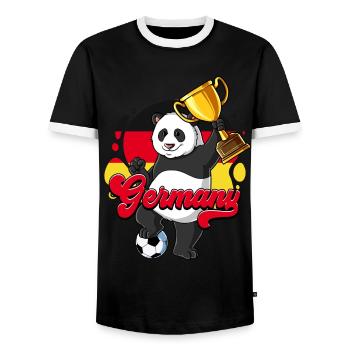 Allemagne Football - T-shirt contrasté Homme - noir/blanc - Devant - AI Model Female 172 light (172cm) & AI Model Male 178 light (178cm)