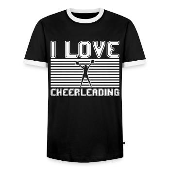 I love cheerleading - Männer Kontrast-T-Shirt - Schwarz/Weiß - Vorne - AI Model Female 172 light (172cm) & AI Model Male 178 light (178cm)