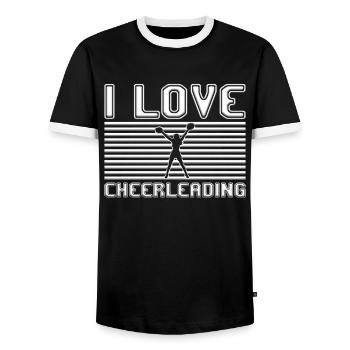 I love cheerleading - Männer Kontrast-T-Shirt - Schwarz/Weiß - Vorne - AI Model Female 172 light (172cm) & AI Model Male 178 light (178cm)