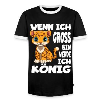 Wenn Ich Groß Bin Werde Ich König - Männer Kontrast-T-Shirt - Schwarz/Weiß - Vorne - AI Model Female 172 light (172cm) & AI Model Male 178 light (178cm)