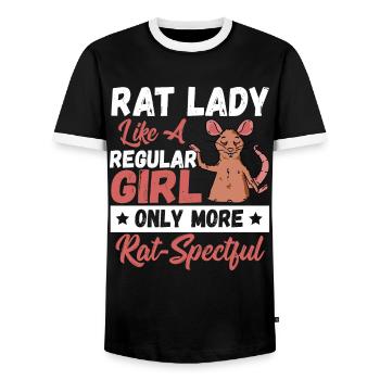 Rat Lady Like a Regular Girl Only More - Männer Kontrast-T-Shirt - Schwarz/Weiß - Vorne - AI Model Female 172 light (172cm) & AI Model Male 178 light (178cm)