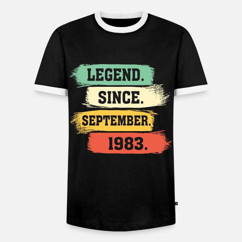 Legend since September 1983 - Männer Kontrast-T-Shirt - Schwarz/Weiß