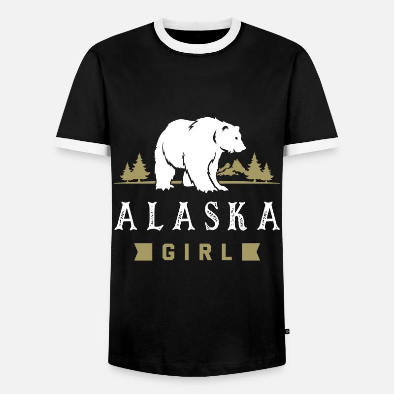 Alaska Mädchen - Männer Kontrast-T-Shirt - Schwarz/Weiß
