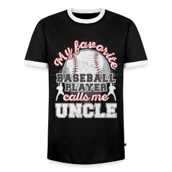 Baseball Oncle Oncle Joueur de baseball Cadeau - T-shirt contrasté Homme - noir/blanc - Devant - AI Model Female 172 light (172cm) & AI Model Male 178 light (178cm)