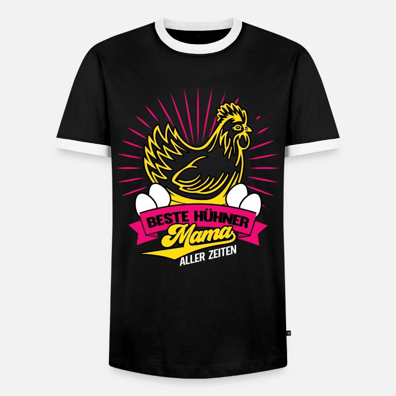 Huhn Hühner Flüstererin - Männer Kontrast-T-Shirt - Schwarz/Weiß
