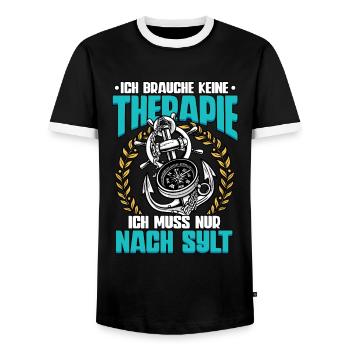 Sylt - Männer Kontrast-T-Shirt - Schwarz/Weiß - Vorne - AI Model Female 172 light (172cm) & AI Model Male 178 light (178cm)