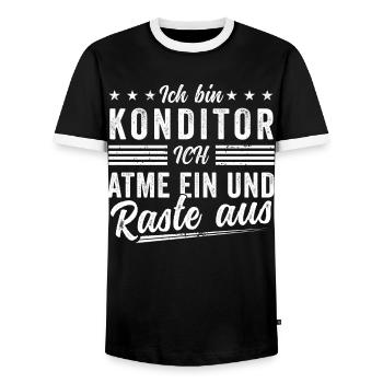 Konditor spruch geschenk Männer Geschenk - Männer Kontrast-T-Shirt - Schwarz/Weiß - Vorne - AI Model Female 172 light (172cm) & AI Model Male 178 light (178cm)