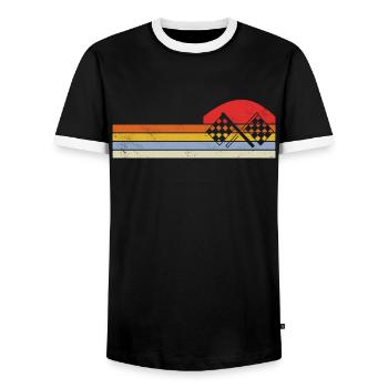Racing Motorsport Spruch - Männer Kontrast-T-Shirt - Schwarz/Weiß - Vorne - AI Model Female 172 light (172cm) & AI Model Male 178 light (178cm)