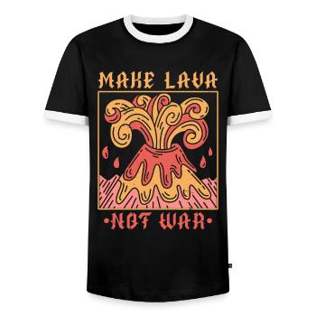 Macht Lava nicht Krieg Geologie Vulkanologie Vulka - Männer Kontrast-T-Shirt - Schwarz/Weiß - Vorne - AI Model Female 172 light (172cm) & AI Model Male 178 light (178cm)