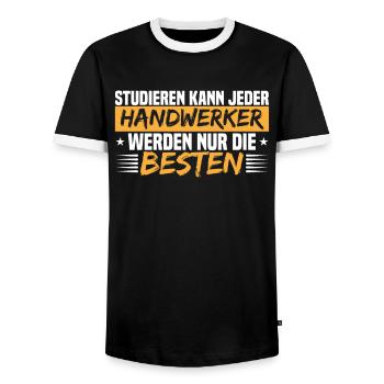 Craftsman screwdriver mechanic car screwdriver - Men's Ringer Shirt - black/white - Front - AI Model Female 172 light (172cm) & AI Model Male 178 light (178cm)