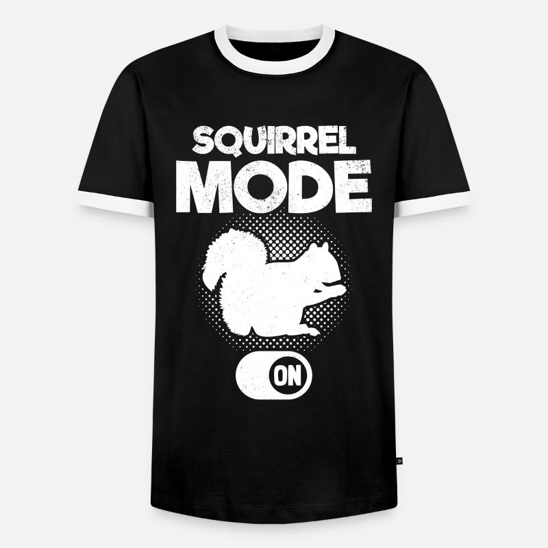 Squirrel Mode on Squirrel Lovers - Men's Ringer Shirt - black/white