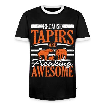 Weil Tapire verdammt geile Tiere sind - Männer Kontrast-T-Shirt - Schwarz/Weiß - Vorne - AI Model Female 172 light (172cm) & AI Model Male 178 light (178cm)